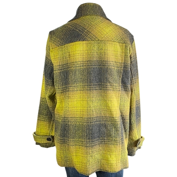 Coldwatwr Creek Wool-Blend Plaid Toggle Coat Womens Size 14 - Picture 5 of 11